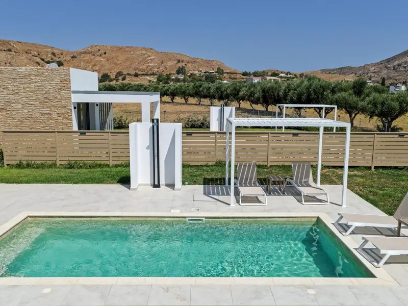 Private pool with sun loungers and mountain views