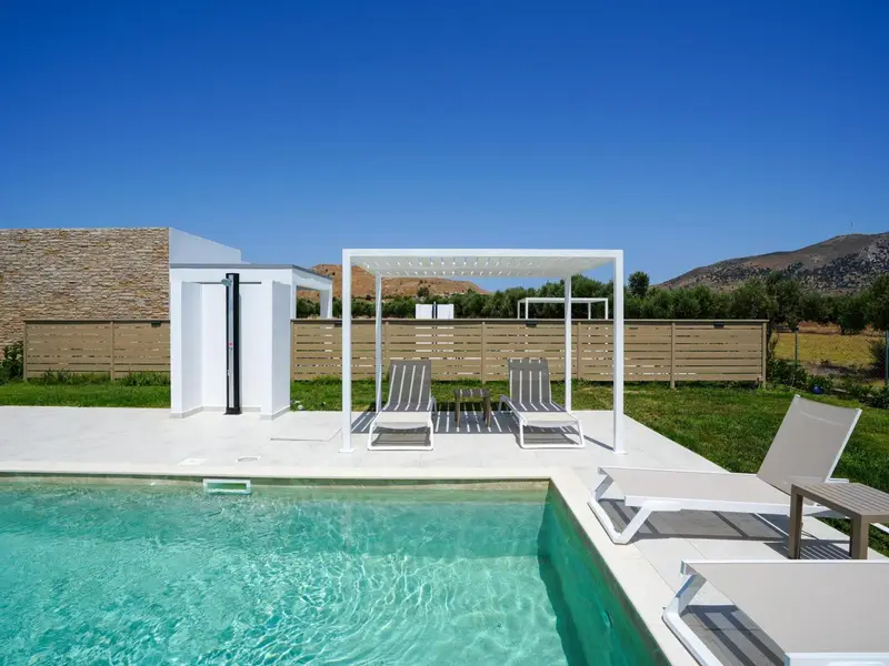 Sun loungers on the pool terrace