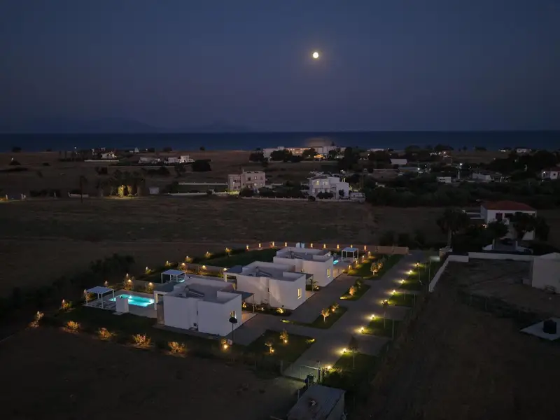 Moonrise over the coast seen from the villas