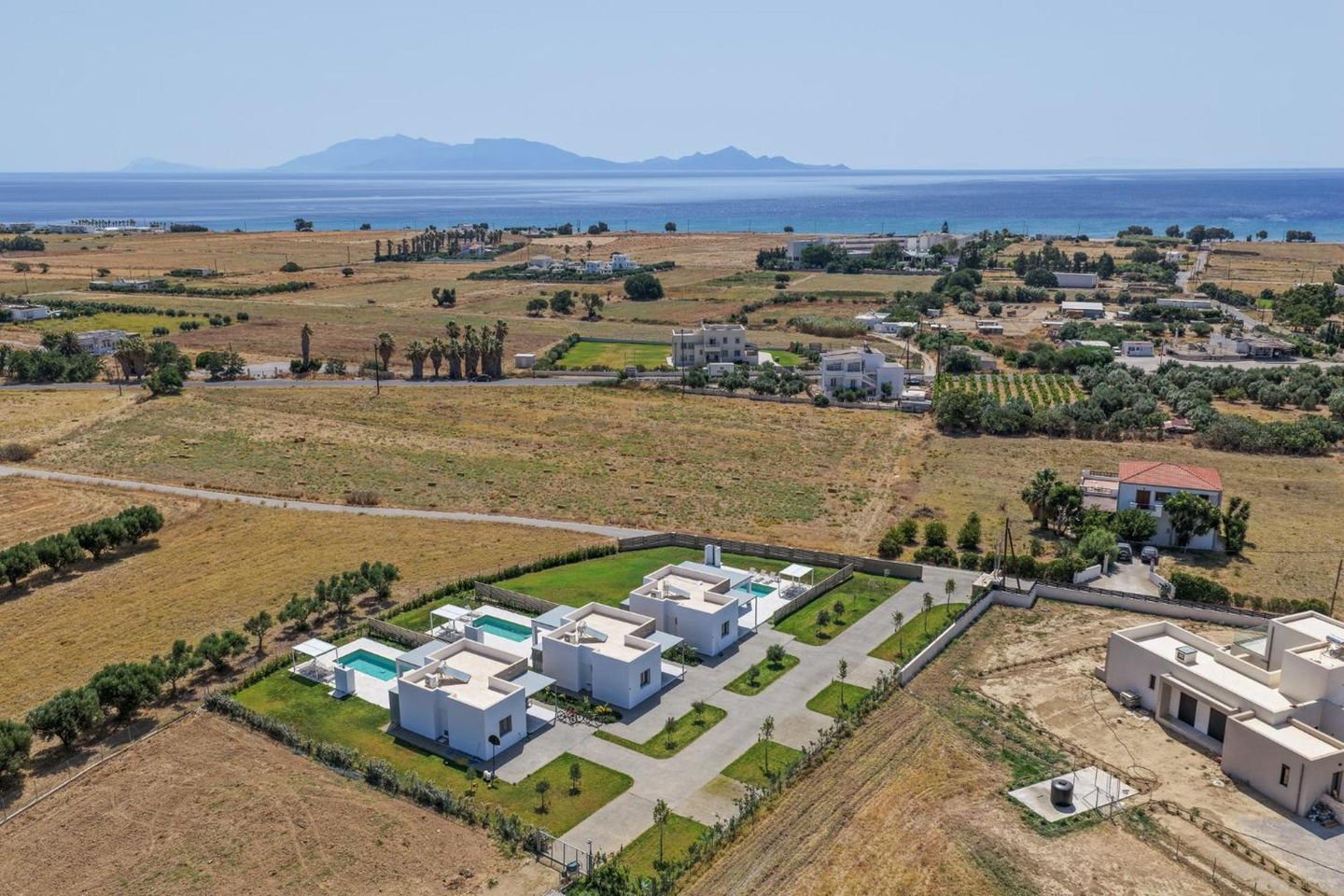 The villas above the south coast of Kos at first light